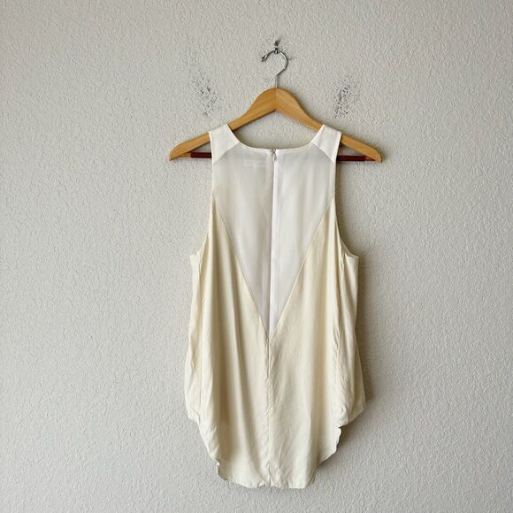 NWOT RAG & BONE S/L Hi-Low Silk Asymmetrical Tank Top in Cream/White - Picture 4 of 9